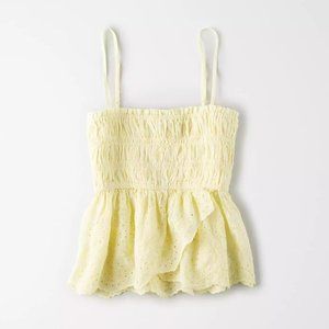 Yellow Smocked Tank Top
